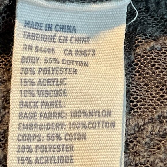 American Eagle Lace Back Open‑Front Gray Cardigan Women’s L Cotton Blend - Picture 12 of 14